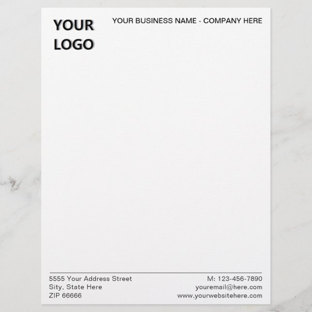 Design Your Own Personalized Business Letterhead (Front)