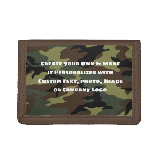 Design Your Own Personalized Camo Wallet, Custom  Trifold Wallet (Front)