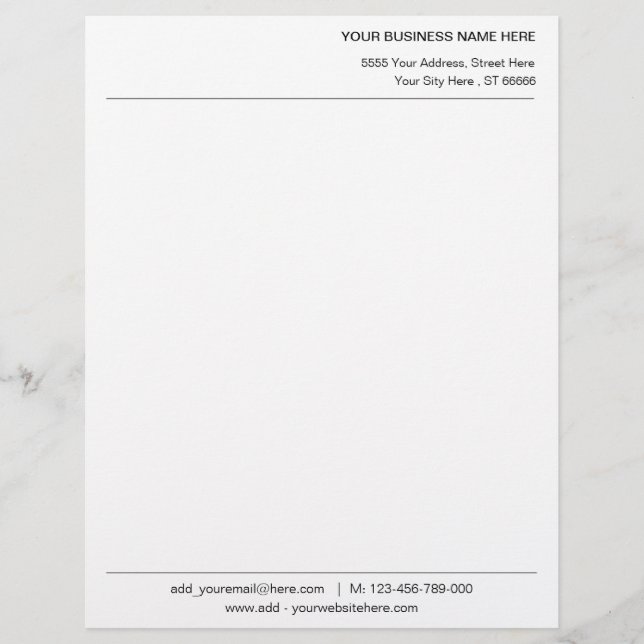 Design Your Own Personalized Letterhead Template (Front)