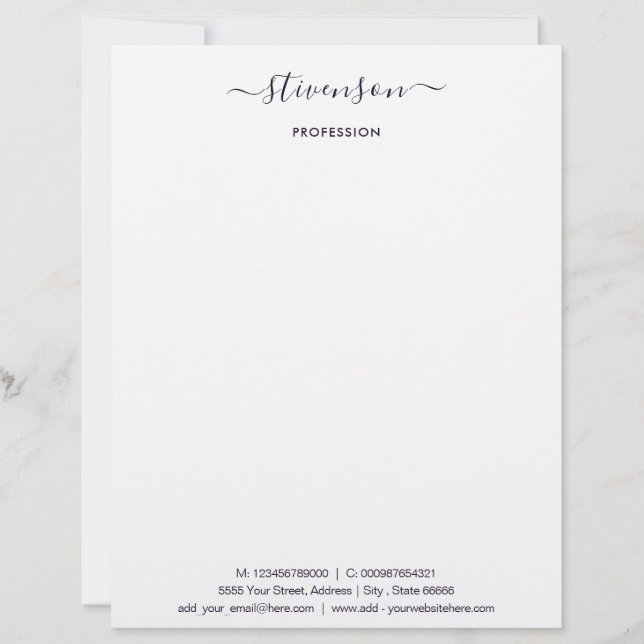 Design Your Own Personalized Letterhead Template (Front)