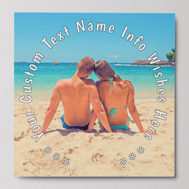 Design Your Own Personalized Photo and Custom Text Peel And Stick Photo Tile (Front Set)