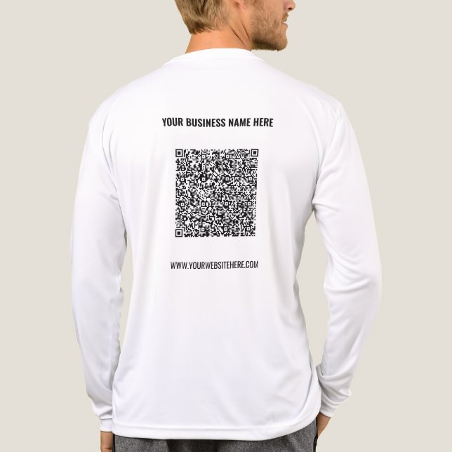 Design Your Own Personalized Text QR Code Business Tri-Blend Shirt (Back)