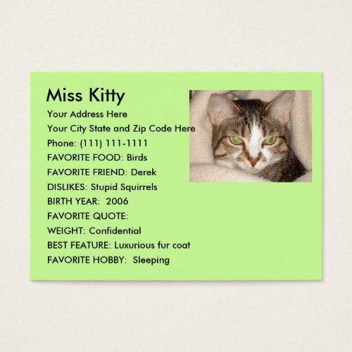 Design your own pet card business card template