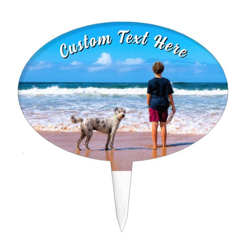 Design Your Own Pet Photo Cake Topper Custom Text