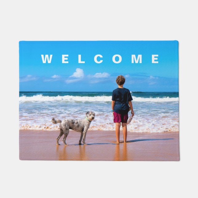 Design Your Own Pet Photo Doormats Welcome (Front)
