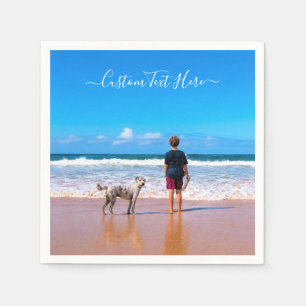 Design Your Own Pet Photo Napkins with Custom Text