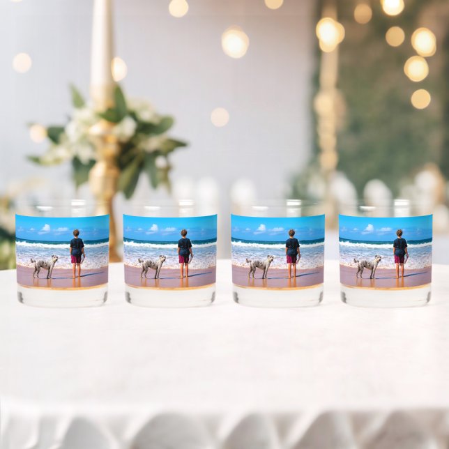 Design Your Own Pet Photo Personalized Whiskey Glass (Insitu (Wedding))