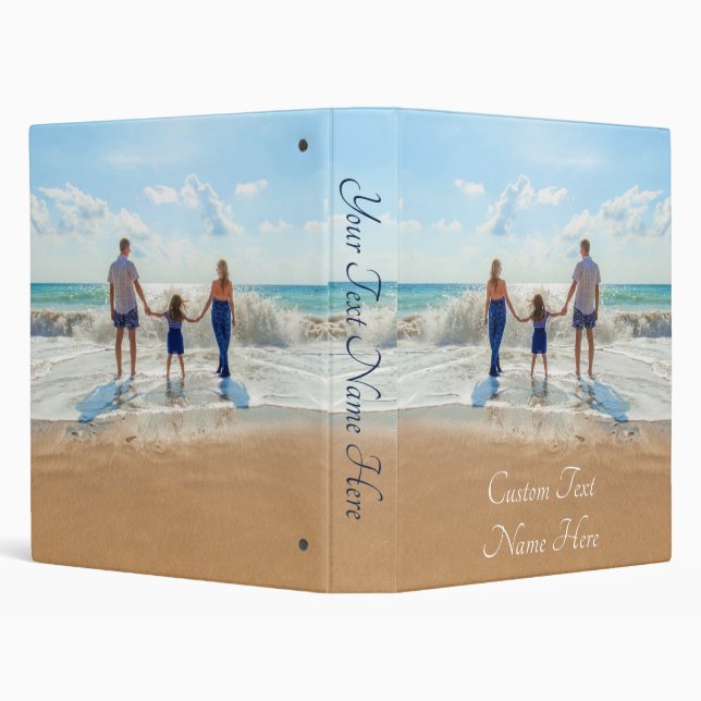 Design Your Own Photo 3 Ring Binder Custom Text (Background)