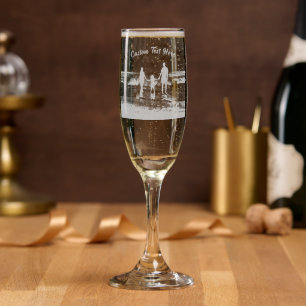 Design Your Own Photo and Custom Text Personalized Champagne Flute