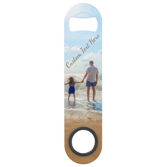 Design Your Own Photo Bar Key with Custom Text (Front)