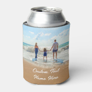 Design Your Own Photo Can Cooler Personalized Text