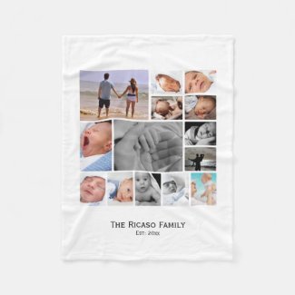Design Your Own Photo Collage Personalized Fleece Blanket