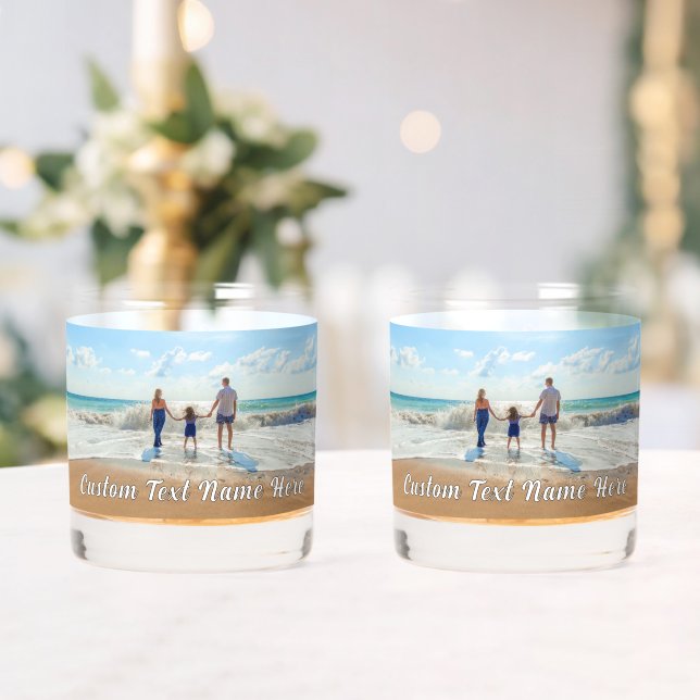 Design Your Own Photo Custom Text Personalized Whiskey Glass (Insitu (Wedding))
