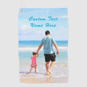 Design Your Own Photo Golf Towel Personalized Text
