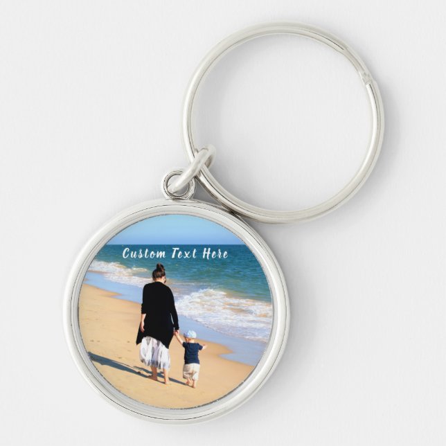 Design Your Own Photo Keychain Custom Text (Front)
