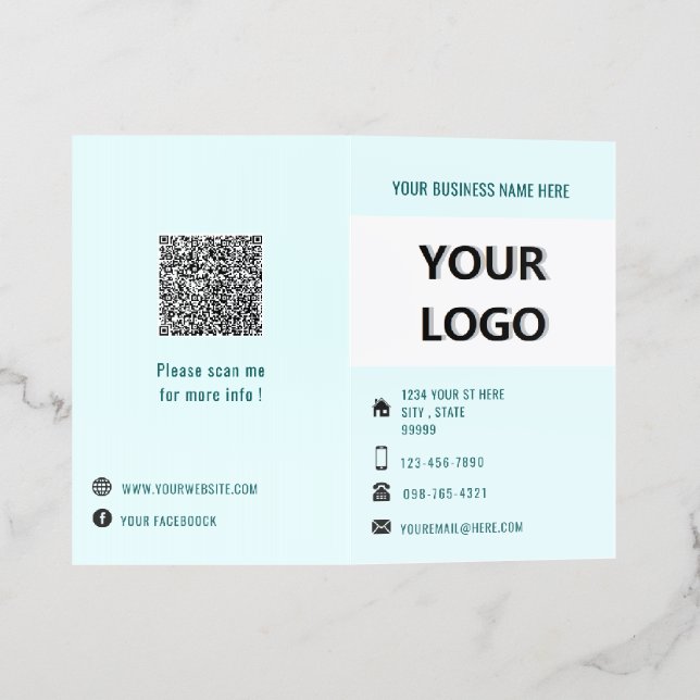 Design Your Own Photo, Logo and QR Code Brochures (Outside)