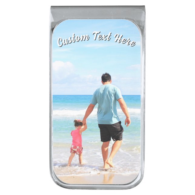 Design Your Own Photo Money Clip Gift Custom Text (Front Vertical)