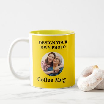 Design Your Own Photo Mug - Yellow by designyourownmug at Zazzle