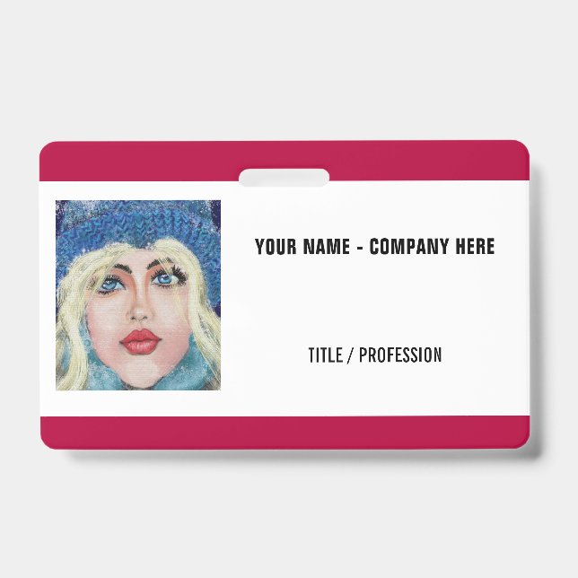 Design Your Own Photo Name Business Badge Template (Front)