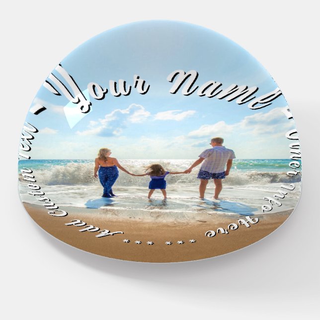 Design Your Own Photo Paperweight Gift Custom Text (Angled)
