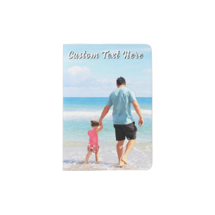 Design Your Own Photo Passport Holder Custom Text