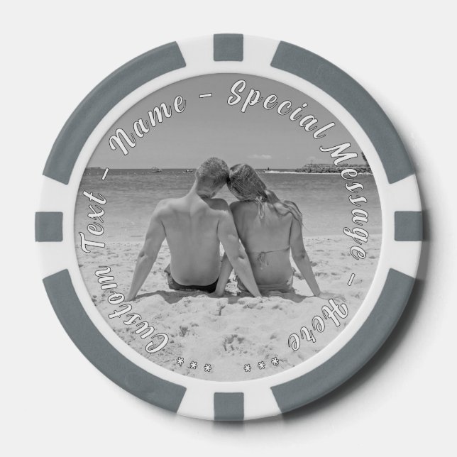 Design Your Own Photo Poker Chips with Custom Text (Front)