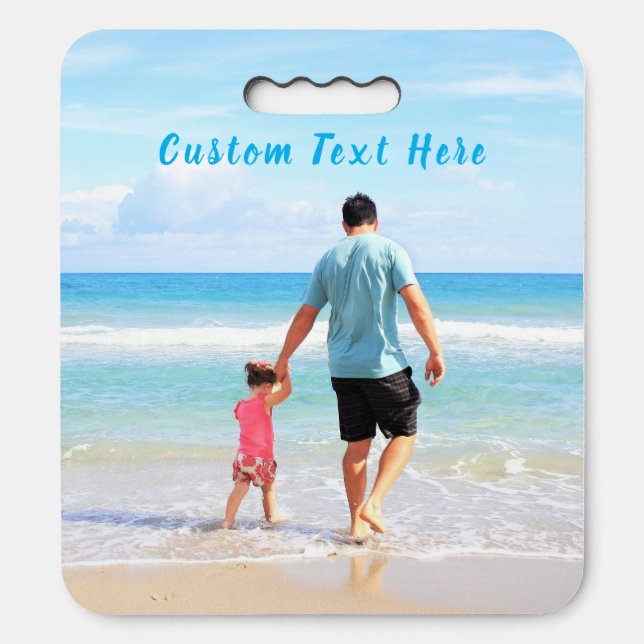 Design Your Own Photo Seat Cushion Custom Text (Front Vertical)