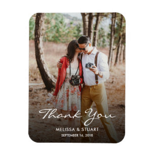 Design your own photo Thank you Wedding Magnet