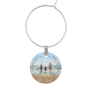Design Your Own Photo Wine Charm with Custom Text