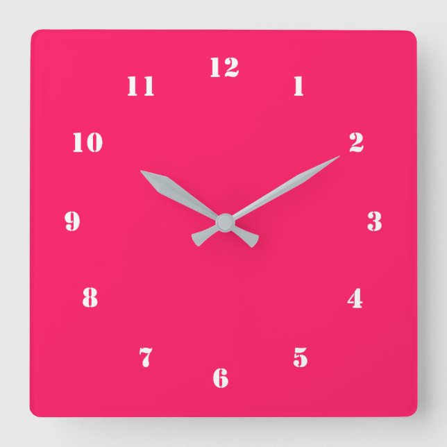 Design Your Own Pink Wall Clock Custom Colors (Front)