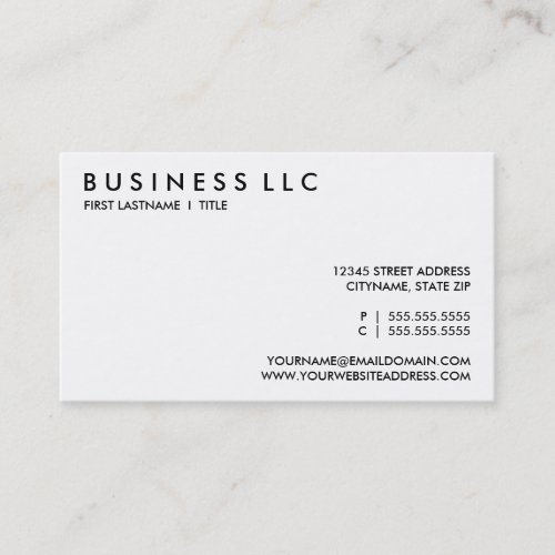design your own : plain black and white. business card templates