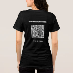 Design Your Own QR Code and Custom Text Business Tri-Blend Shirt