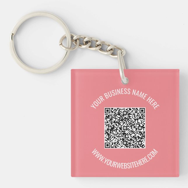 Design Your Own QR Code and Custom Text Keychain (Front)