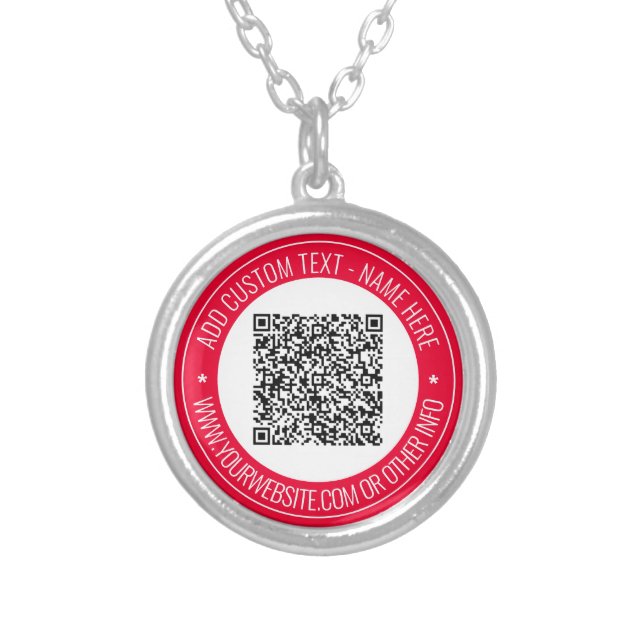 Design Your Own QR Code and Text Necklace Example (Front)