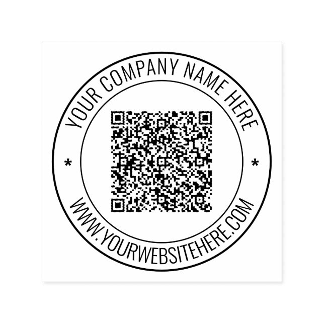 Design Your Own QR Code and Text Round Stamp (Design)