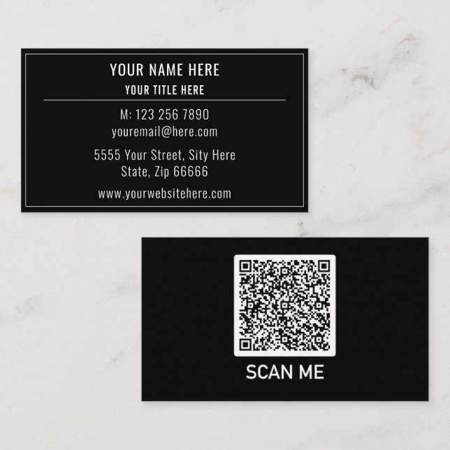 Design Your Own QR Code Business Card Choose Color (Front/Back)