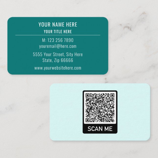 Design Your Own QR Code Business Card Choose Color (Front/Back)