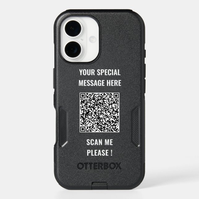 Design Your Own QR Code Custom Text iPhone Case (Back)