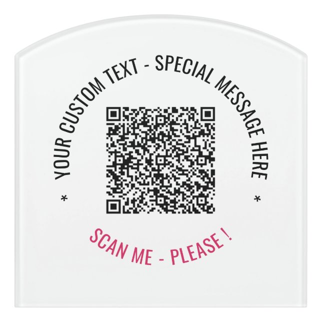 Design Your Own QR Code Door Sign Example (Contour Front)