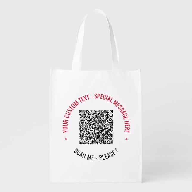 Design Your Own QR Code Grocery Bag Example (Front)