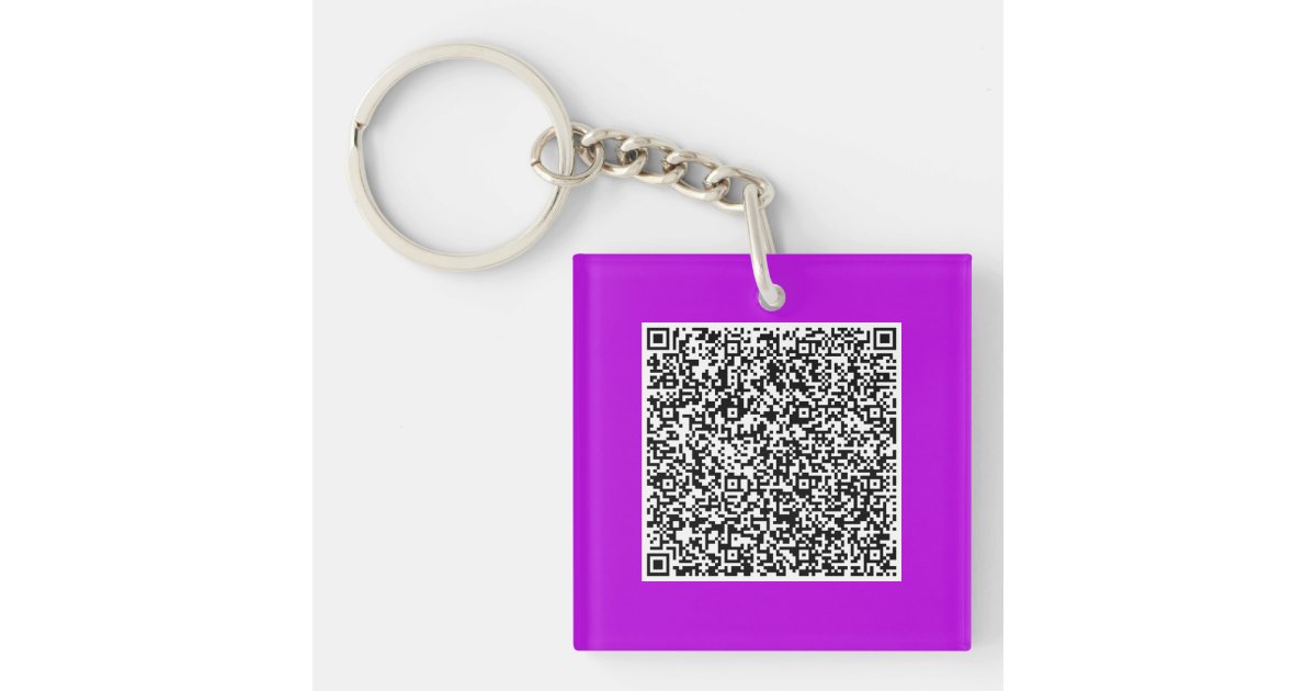 Design Your Own QR Code Keychain Custom Color | Zazzle