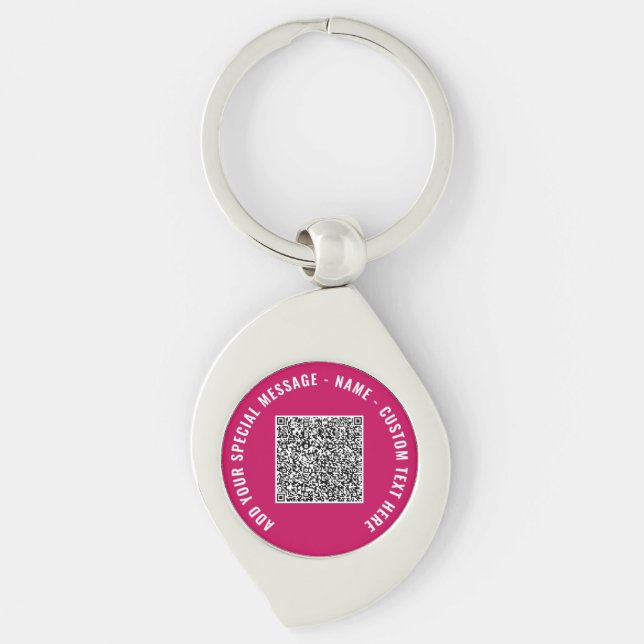 Design Your Own QR Code Keychain with Custom Text (Front)