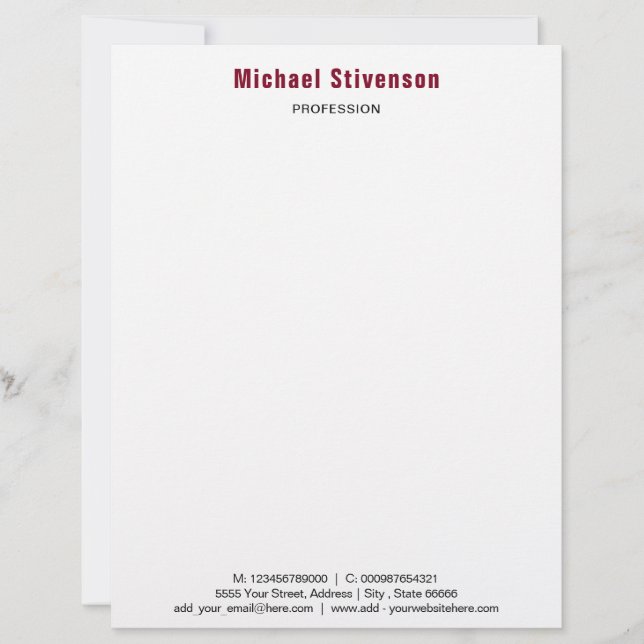 Design Your Own QR Code Letterhead Template (Front)