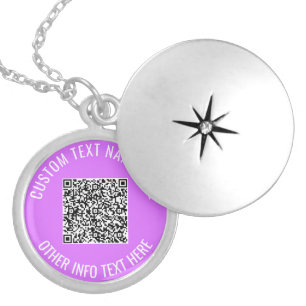 Design Your Own QR Code Necklace Custom Text Color