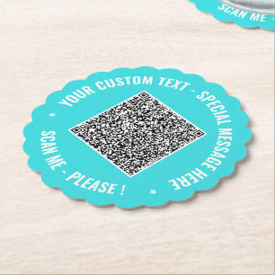 Design Your Own QR Code Paper Coasters Custom Text