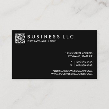 Design Your Own Qr Code: Plain Black And White. Business Card by asyrum at Zazzle