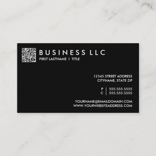 Customizable design your own QR code: plain black and white. Business Card Templates