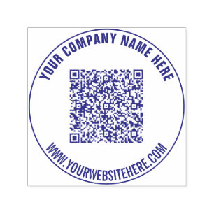 Design Your Own QR Code Round Self-inking Stamp