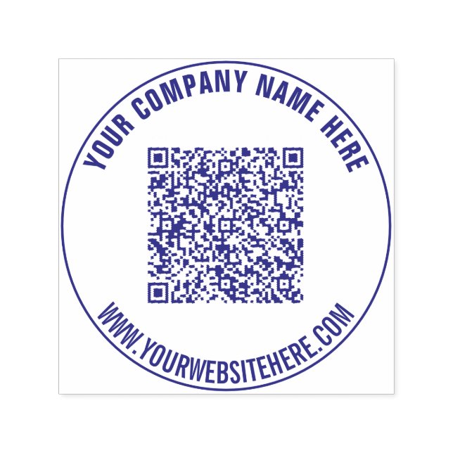 Design Your Own QR Code Round Self-inking Stamp (Design)