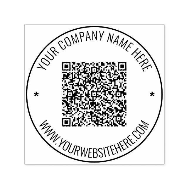 Design Your Own QR Code Round Self-inking Stamp (Design)